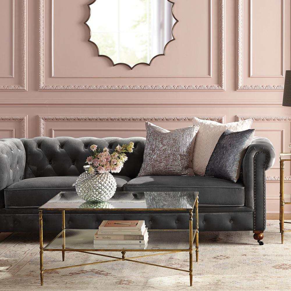 Home Decorators Collection Gordon Grey Velvet Sofa 0849400120 Gordon Grey Velvet Sofa