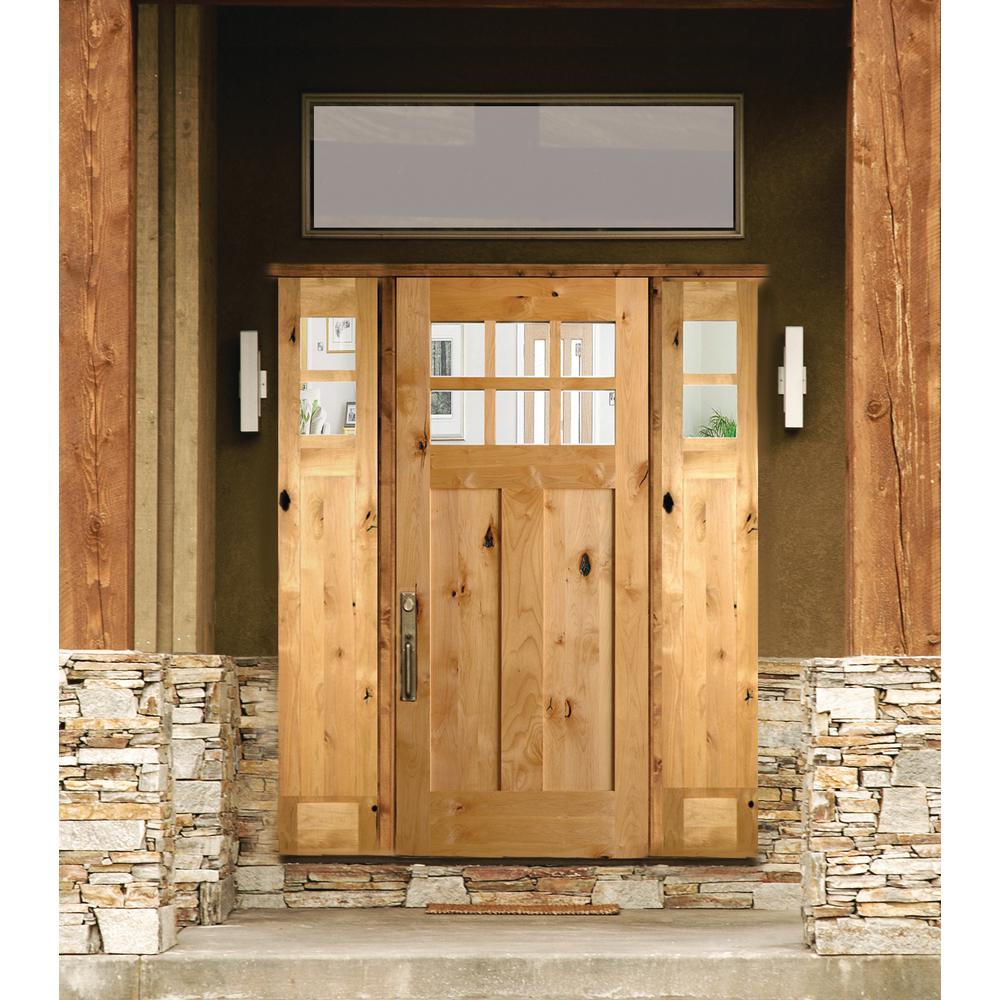 Krosswood Doors 64 In X 80 In Craftsman Alder 2 Panel 6 Lite