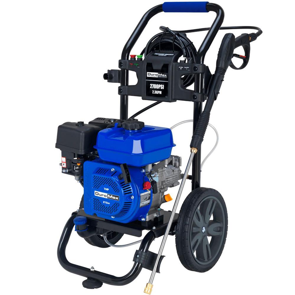 Duromax 2,700 PSI 2.3 GPM Axial Cam Pump 5 HP Gas Powered Pressure WasherXP2700PWS The Home Depot