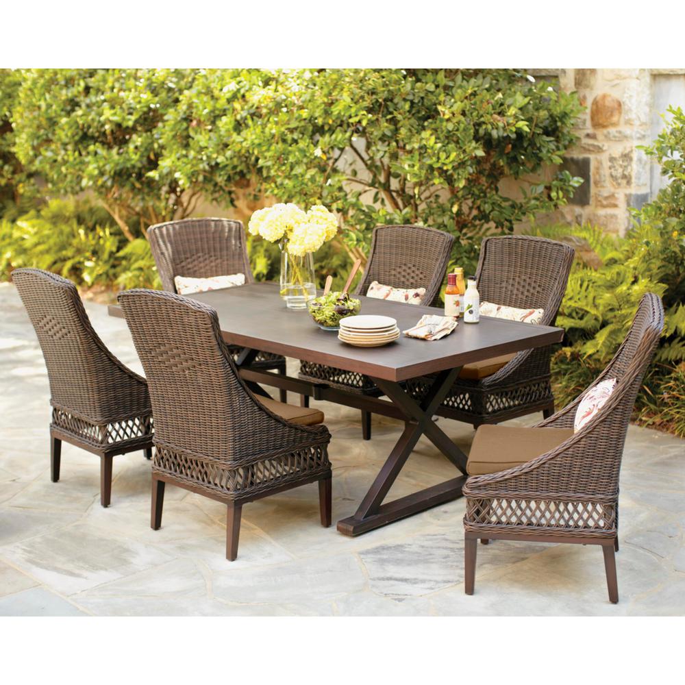 Hampton Bay Woodbury Dark Brown 7 Piece Wicker Outdoor Patio Hampton Bay Woodbury Dark Brown 7 Piece
