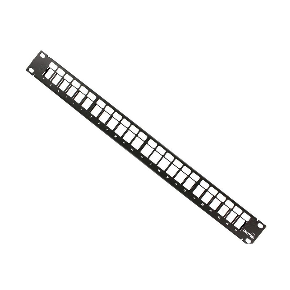 Leviton 24-Port QuickPort 1RU Patch Panel Cable Management Bar, Black