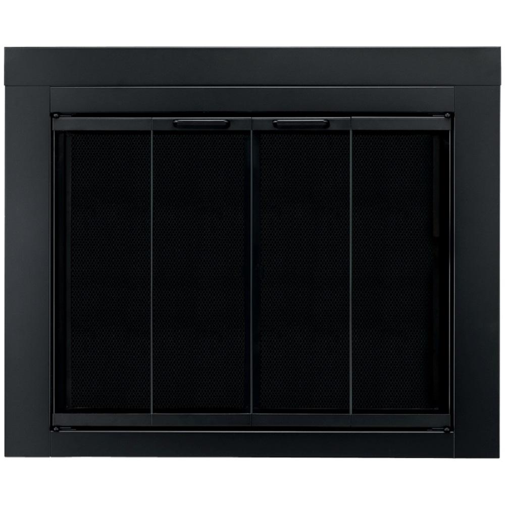 Pleasant Hearth Ascot Large Glass Fireplace Doors At 1002 The