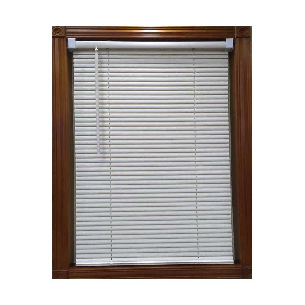 Unbranded White Cordless 1 In Vinyl Mini Blind 42 In W X 72 In L   White Vinyl Mini Blinds 201706023 64 1000 