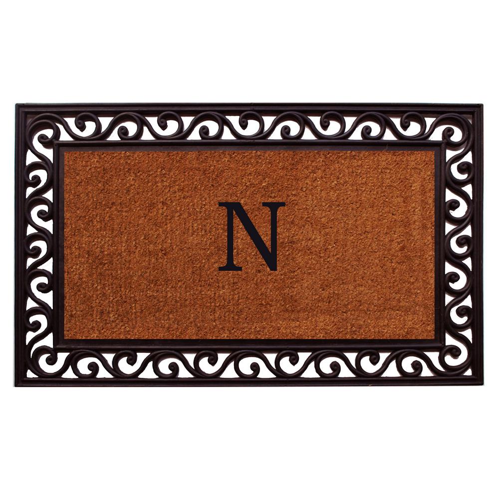 Home & More Rembrandt Monogram Door Mat 22 in. x 36 in. (Letter N