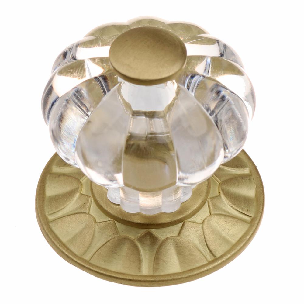 GlideRite 1-1/4 in. Satin Gold Clear Acrylic Melon Cabinet ...