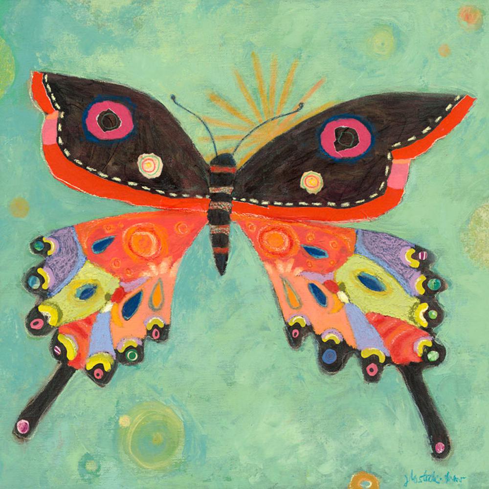 Oopsy Daisy Fine Art For Kids 21 in. x 21 in. "Green Peace Butterfly