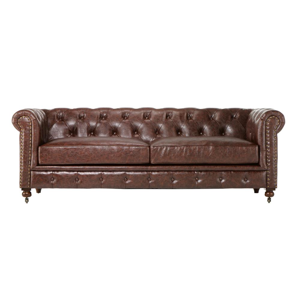  Home  Decorators  Collection  Gordon  Brown Leather Sofa  