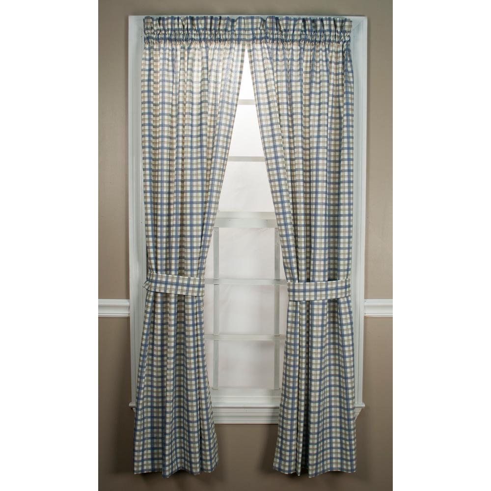 Rod Pocket Plaid Curtains Drapes Window Treatments The