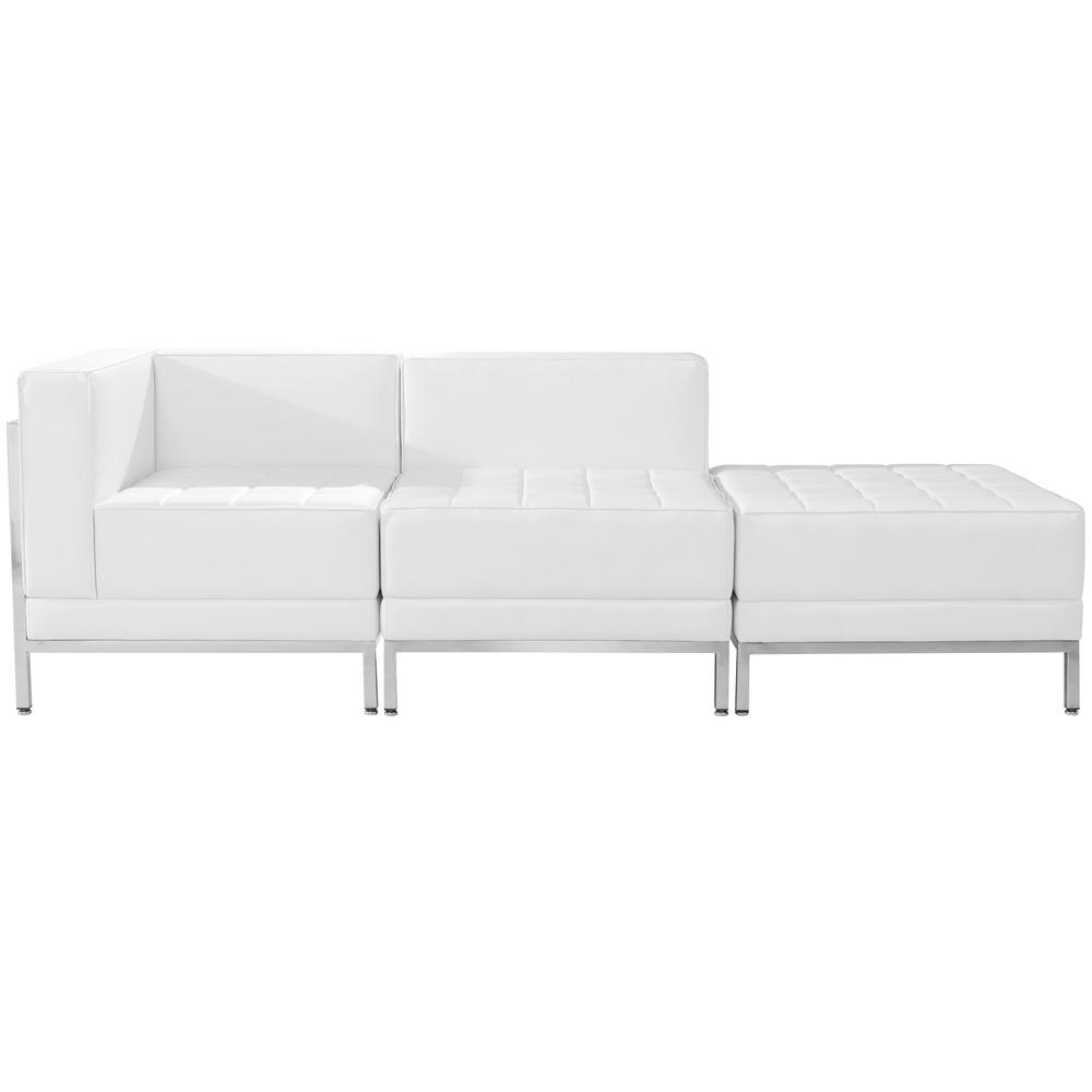 Flash Furniture Hercules Imagination Series 3 Piece White Leather Flash Furniture Hercules Imagination Series 3 Piece White Leather Chair And Ottoman Set