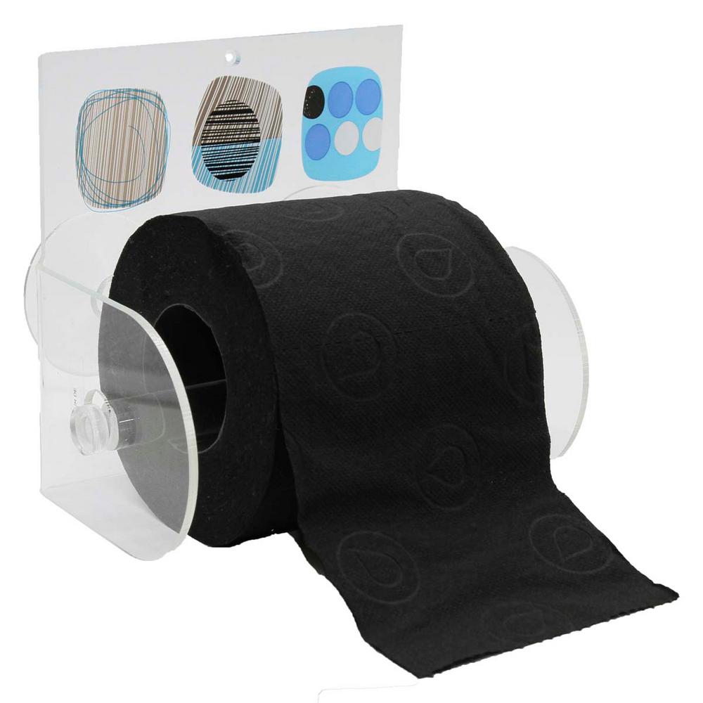 blue toilet roll holder