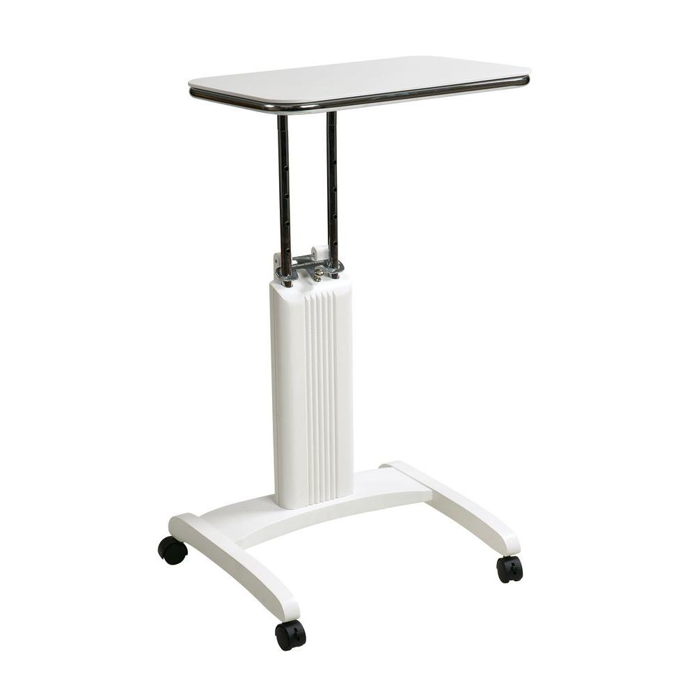 OSPdesigns Precision White Laptop Stand with WheelsPSN620 The Home Depot