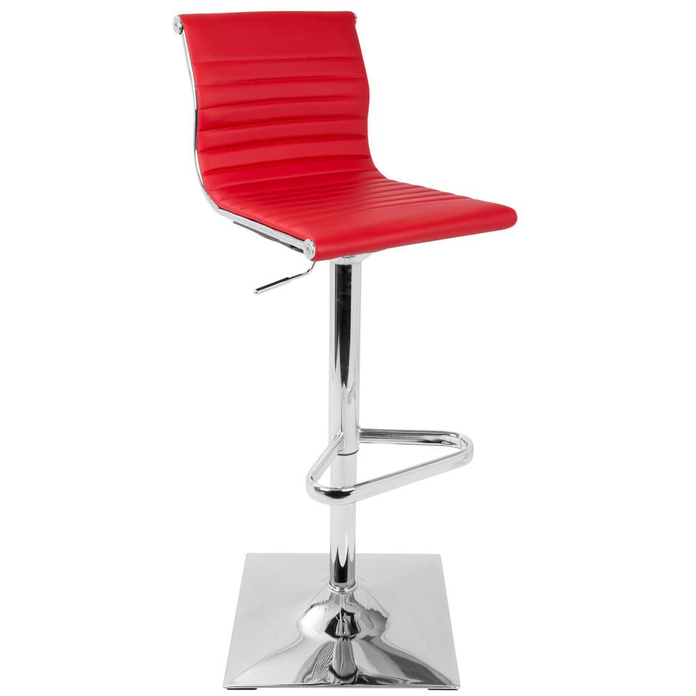 Red Chrome Bar Stools Kitchen Dining Room Furniture The Home Masters Adjule Height Bar Stool In Red Faux Leather