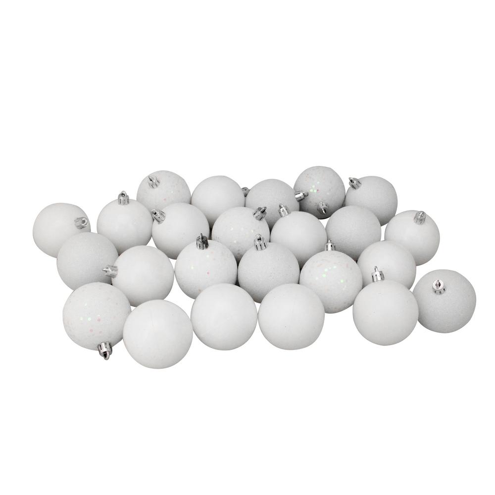 Northlight Winter White Shatterproof 4-Finish Christmas Ball Ornaments (24-Count)-31752656 - The