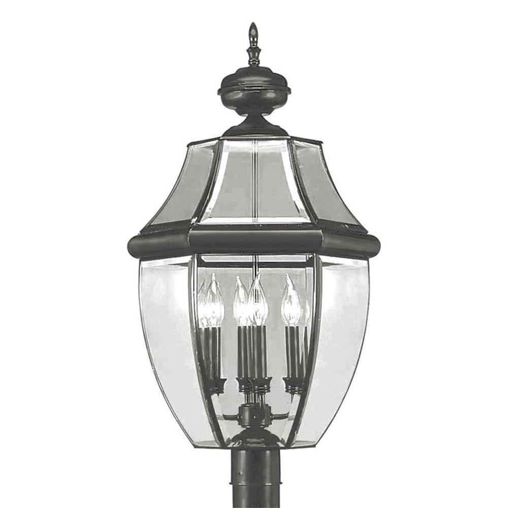 Livex Lighting Providence 4Light Outdoor Black Incandescent Post
