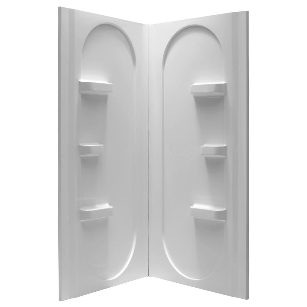ANZZI Studio 38 in. x 38 in. x 75 in. 2-piece DIY Friendly Corner Shower Surround in White