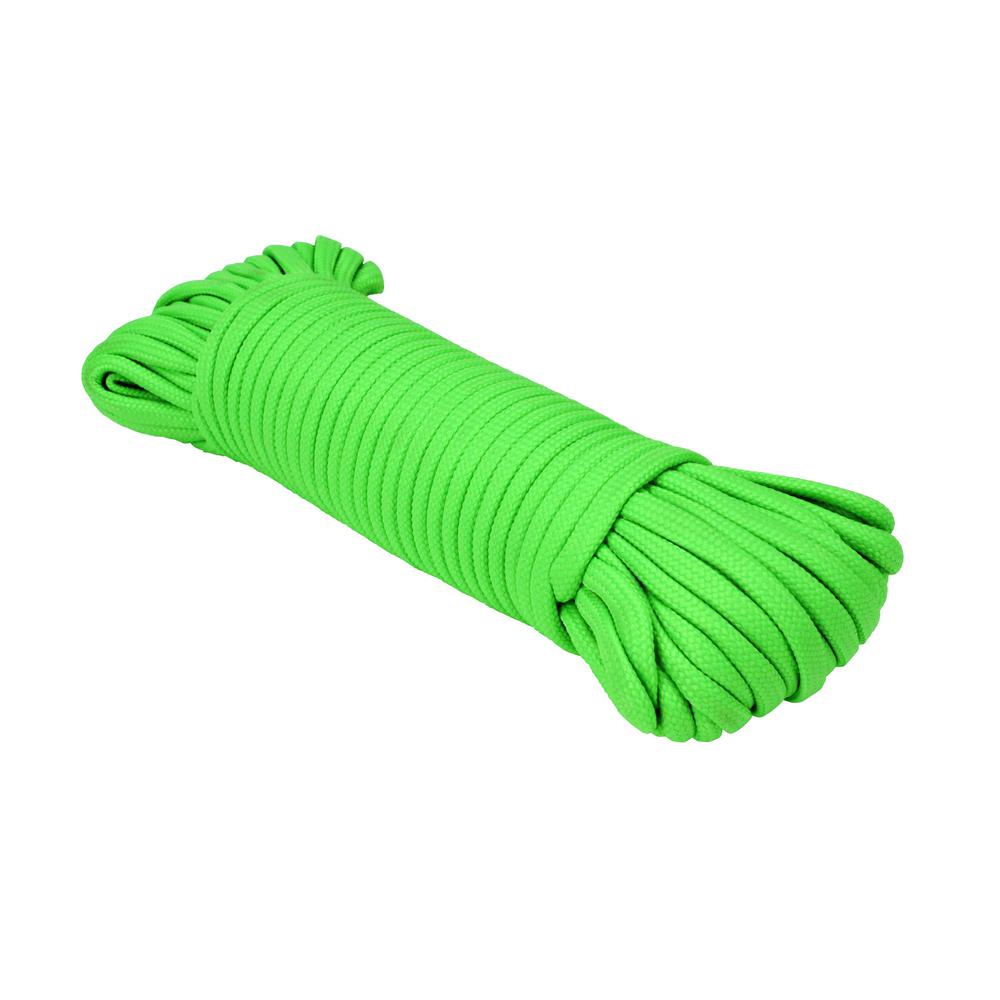 Extreme Max 5/32 in. x 50 ft. Type III 550 Paracord in Neon Green-3008. ...