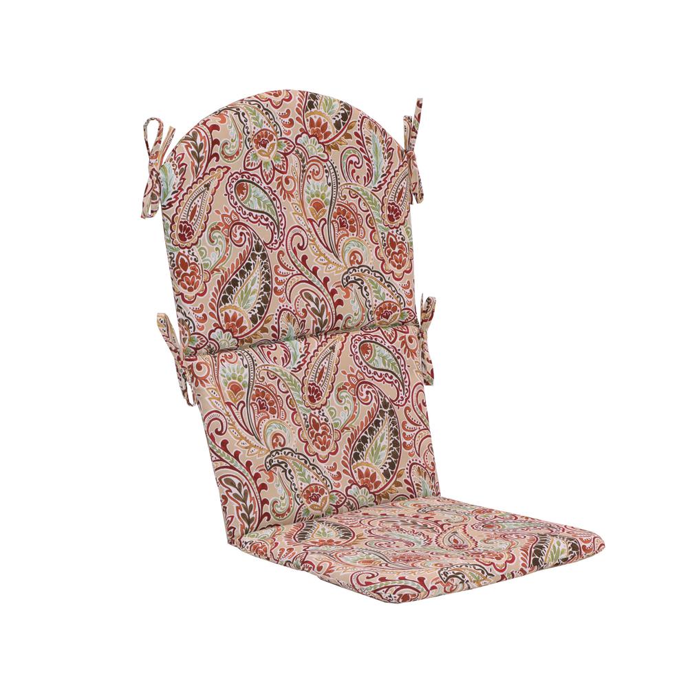 Hampton Bay Chili Paisley Outdoor Adirondack Chair Cushion-7679