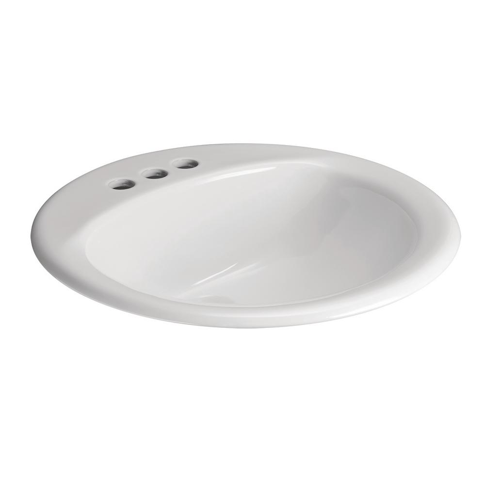 Glacier Bay Drop In Bathroom Sink In White 13 0013 4whd The Home Depot