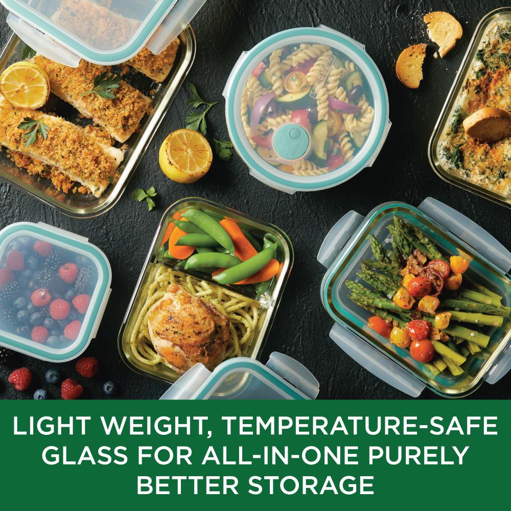 Lock Lock Purely Better Glass Divided Rectangular Food Storage Container 32 Ounce Llg445c The Home Depot