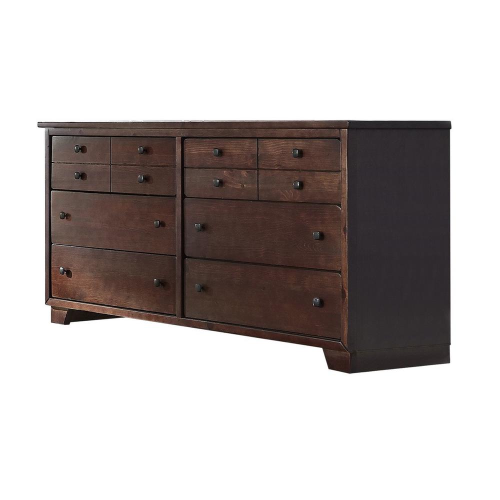 Progressive Furniture Diego 6 Drawer Espresso Pine Dresser 61662
