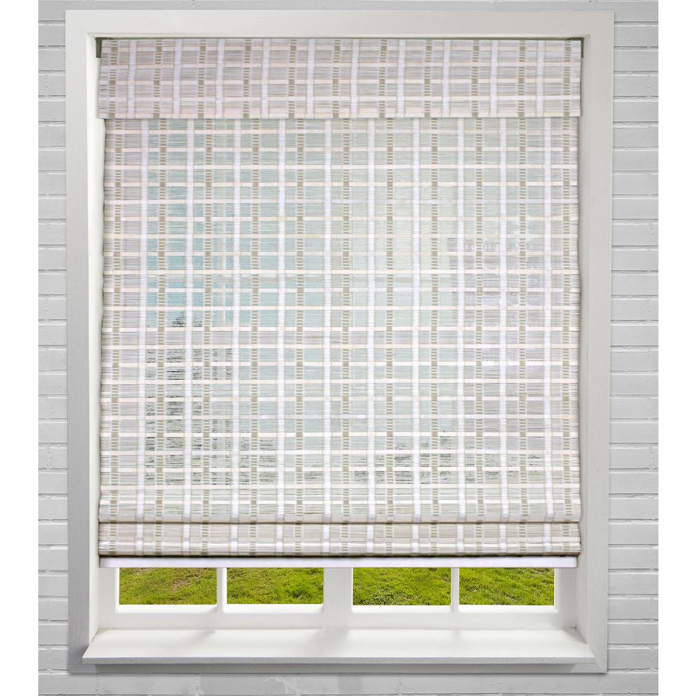 Arlo Blinds Cut to Size Whitewash Cordless Light Filtering Bamboo Woven 