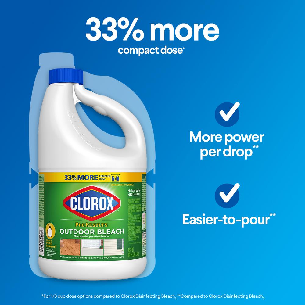 Clorox 81 Oz Pro Results Concentrated Liquid Outdoor Bleach Cleaner 4460032438 The Home Depot