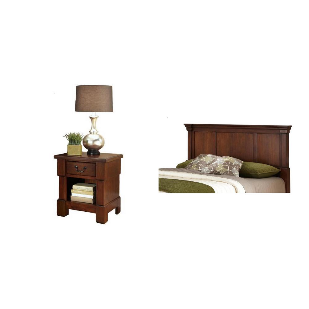 Homestyles The Aspen Collection Rustic Cherry 2 Piece Queen Full Headboard Bedroom Set 5520 5015 The Home Depot