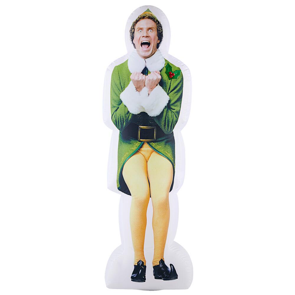 Warner 6 Ft Pre Lit Inflatable Excited Buddy The Elf Airblown Wb