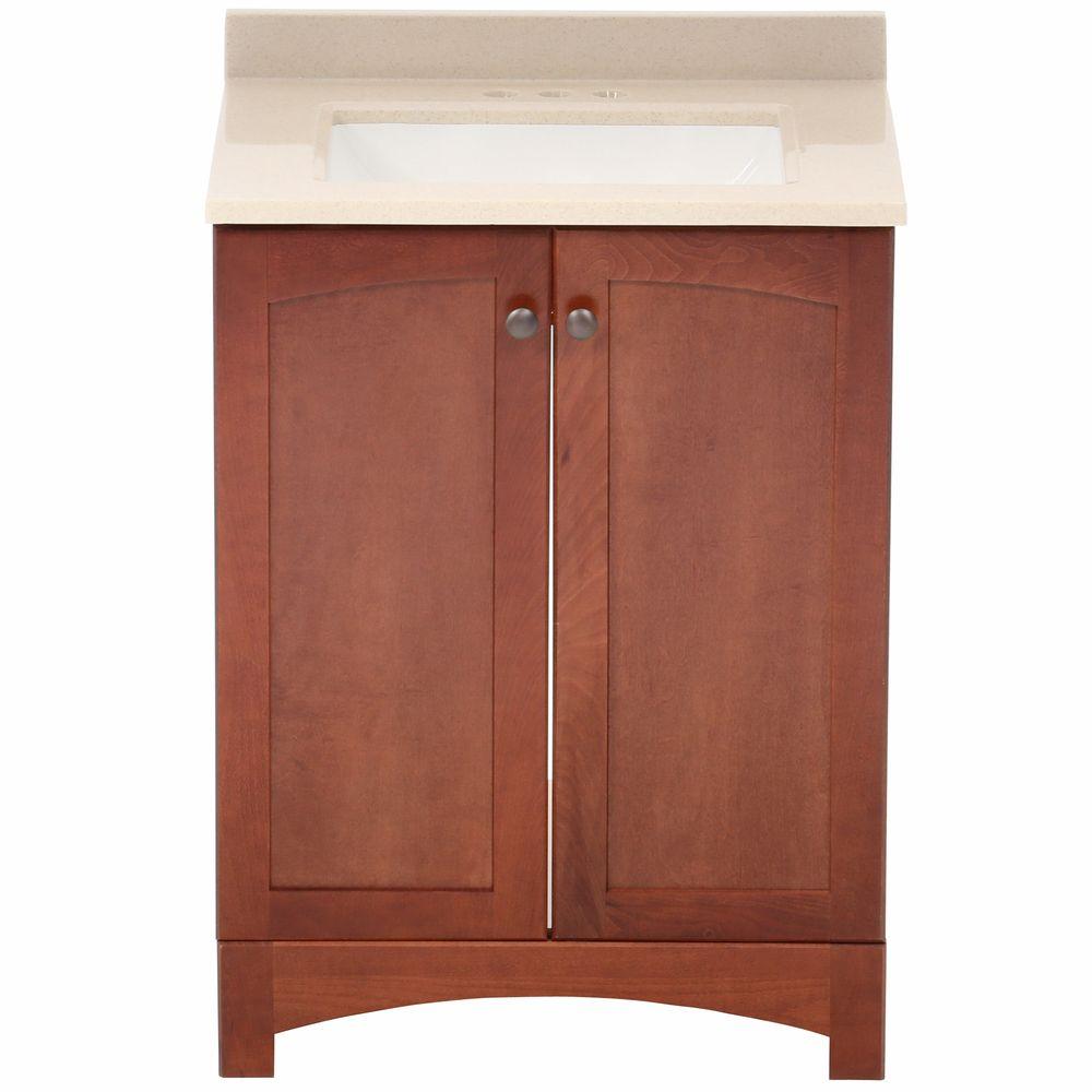 24 Inch Vanities Glacier Bay Bathroom Bath The Home Melborn 24 5 In W Bath Vanity Chestnut