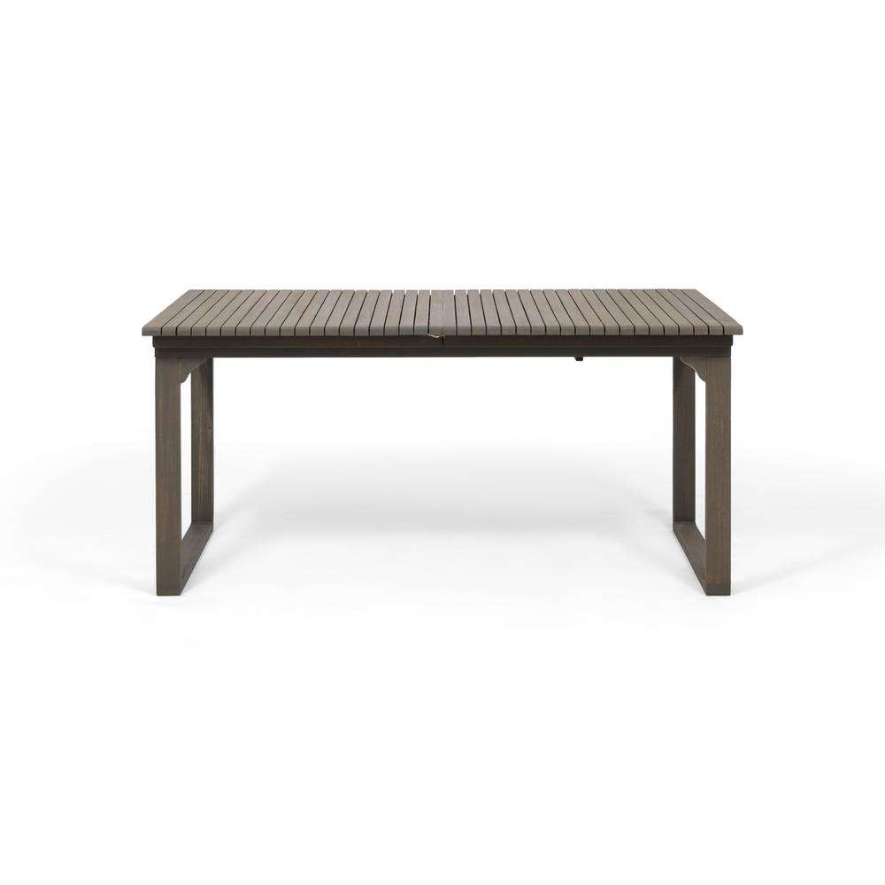 Noble House Sorrento Grey Rectangular Expandable Acacia Wood Outdoor