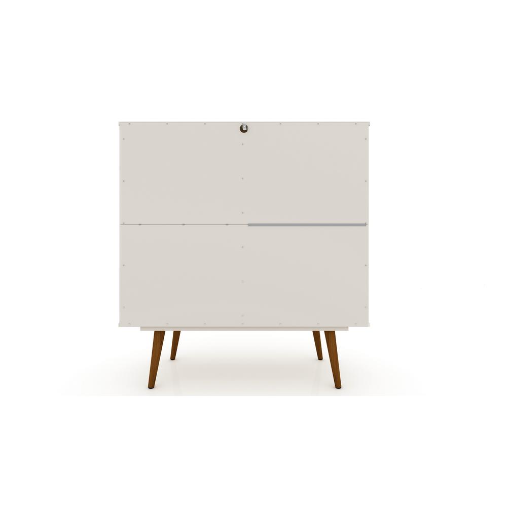 Luxor 2 Drawer Off White And Terra Orange Pink Montauk Mid Century
