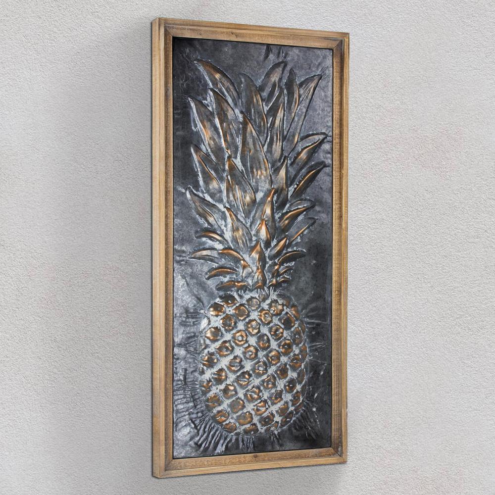 Crystal Art Gallery Metal Pineapple Framed Wall Art 160921web The Home Depot