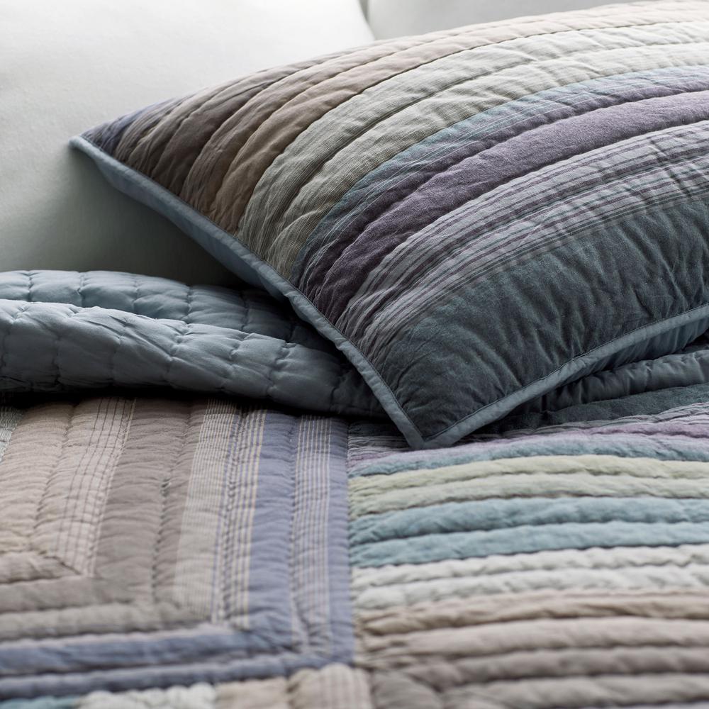 The Company Harper Blue Multicolored Striped Textured Cotton