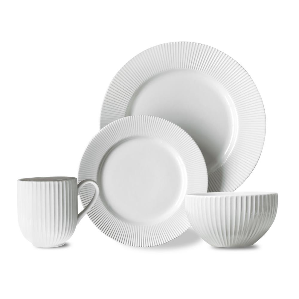 Over and Back Chester 16Piece White Chester Dinnerware Set 806621 The Home Depot