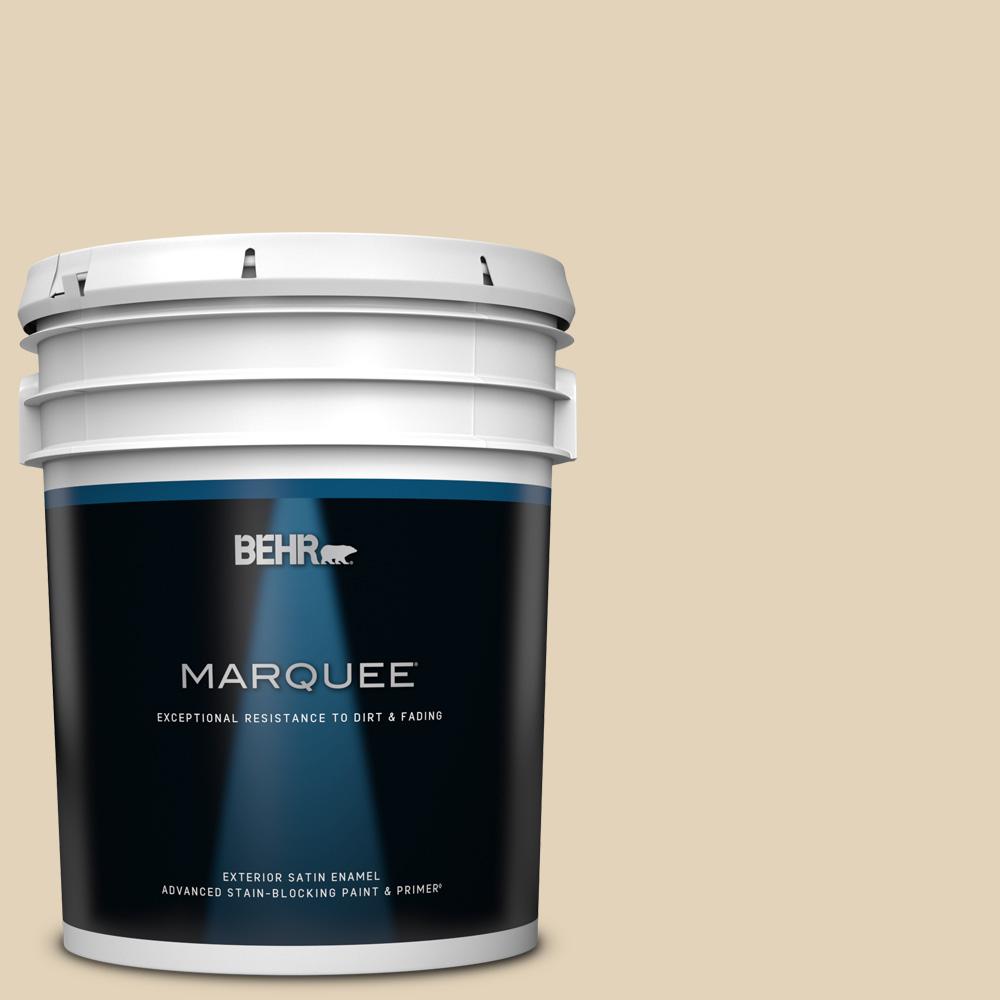 BEHR MARQUEE 5 gal. BXC50 Stucco White Satin Enamel Exterior Paint