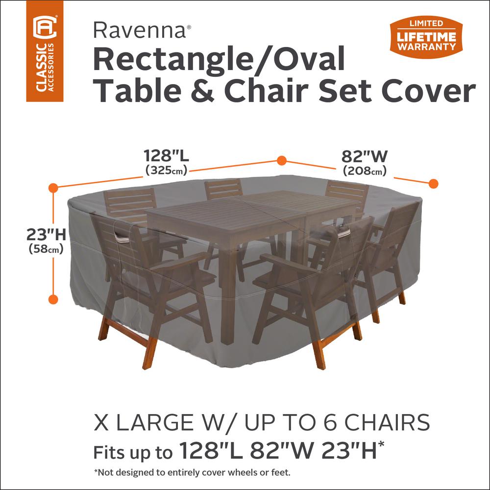 Classic Accessories Ravenna X Large Rectangular Oval Patio Table