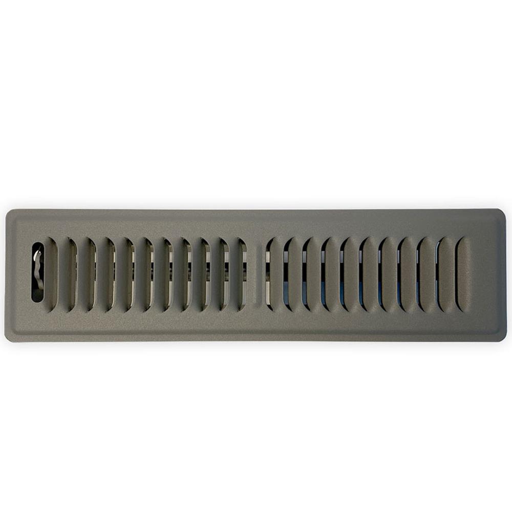 SPEEDIGRILLE 2 in. x 12 in. Steel Floor Register, Storm Gray with