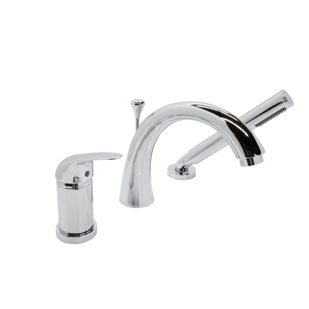 ANZZI Den Series Single Handle Deck-Mount Roman Tub Faucet with Handheld Sprayer... by ANZZI
