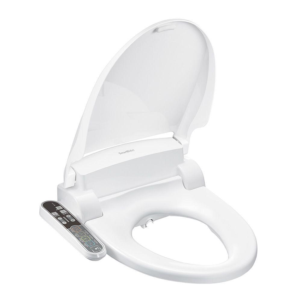 SmartBidet Electric Bidet Seat for Elongated Toilets in White-SB-2000WE