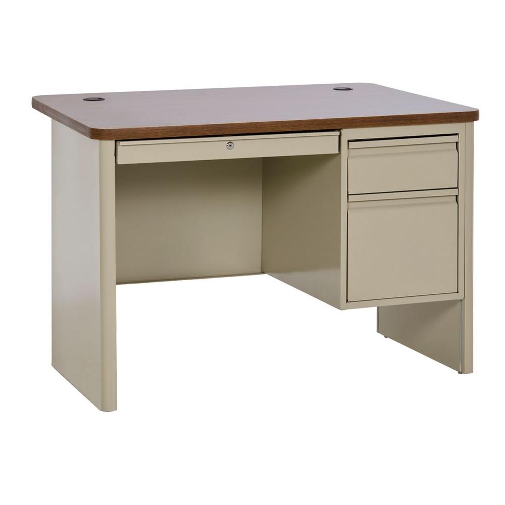Sandusky 700 Series Single Pedestal Heavy Duty Teachers Desk In Sandusky 700 Series Single Pedestal Heavy Duty Teachers Desk In Putty Um Oak