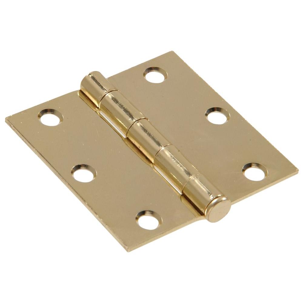 The Hillman Group 31/2 in. Brass Residential Door Hinge with Square