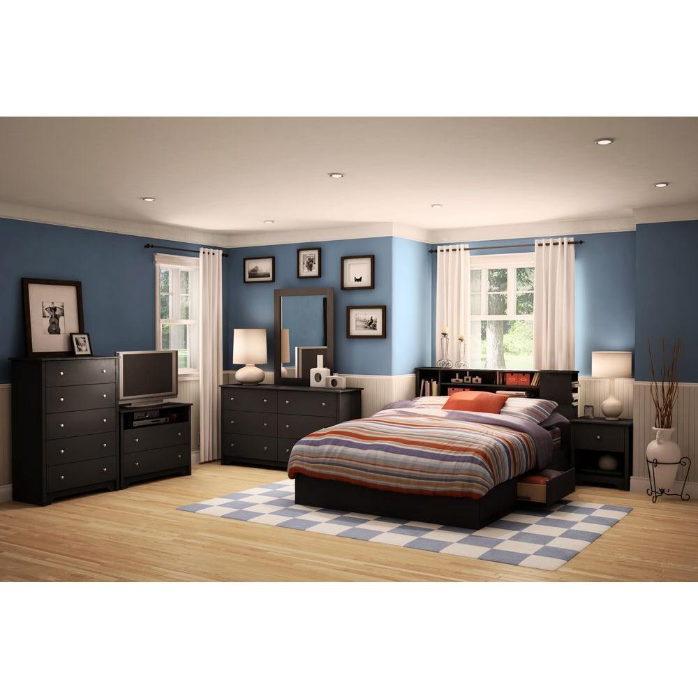 South S Vito 2 Drawer Pure Black Queen Size Storage Bed 10040 South S Vito 2 Drawer Pure Black Queen Size Storage Bed 10040 The Home Depot
