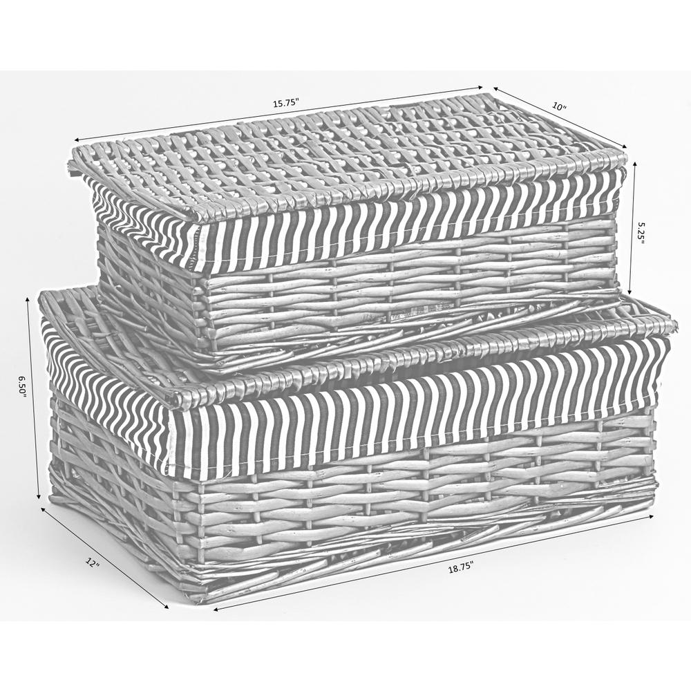lined storage baskets