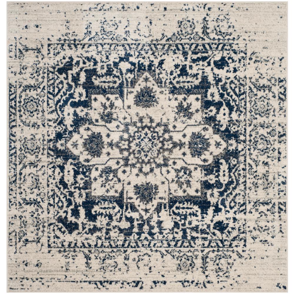 Safavieh Madison Cream Navy 9 Ft X Square Area Rug