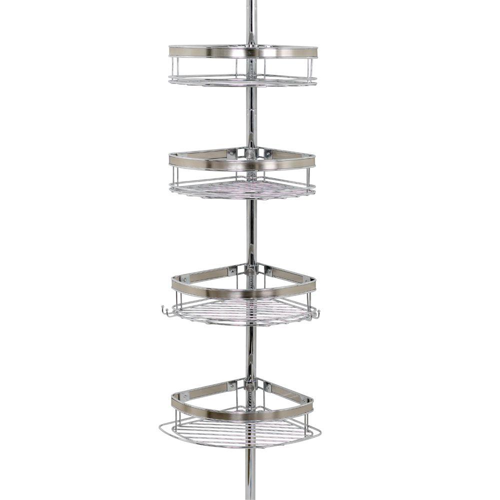 Zenna Home Premium Metal Pole Shower Caddy In Chrome 2133ns The