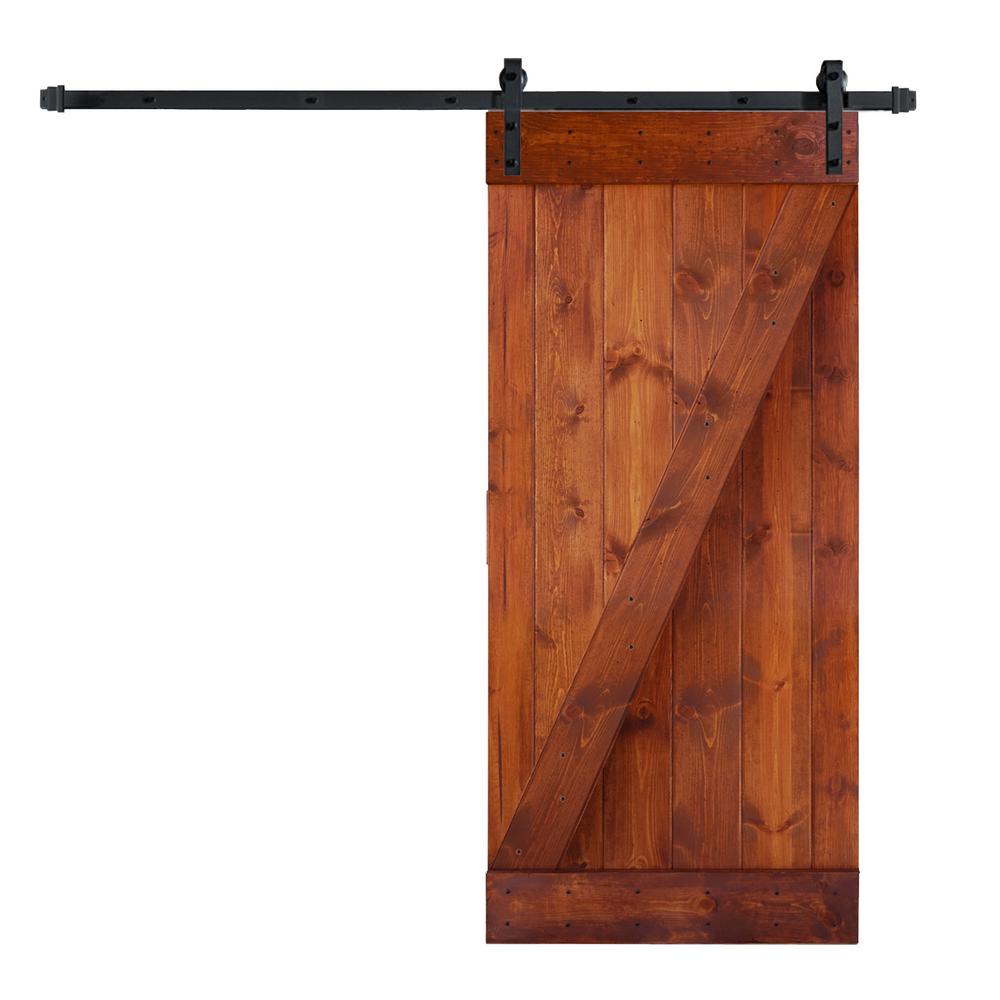 Wellhome 36 In X 84 In Z Series Diy Red Walnut Finished Knotty