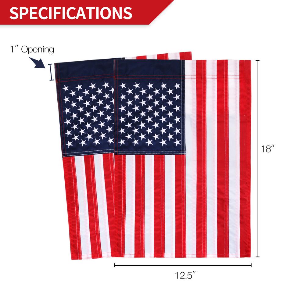 2 AMERICAN 11 X 18 IN FLAGS ON STICK flag united states usa polyester new banner