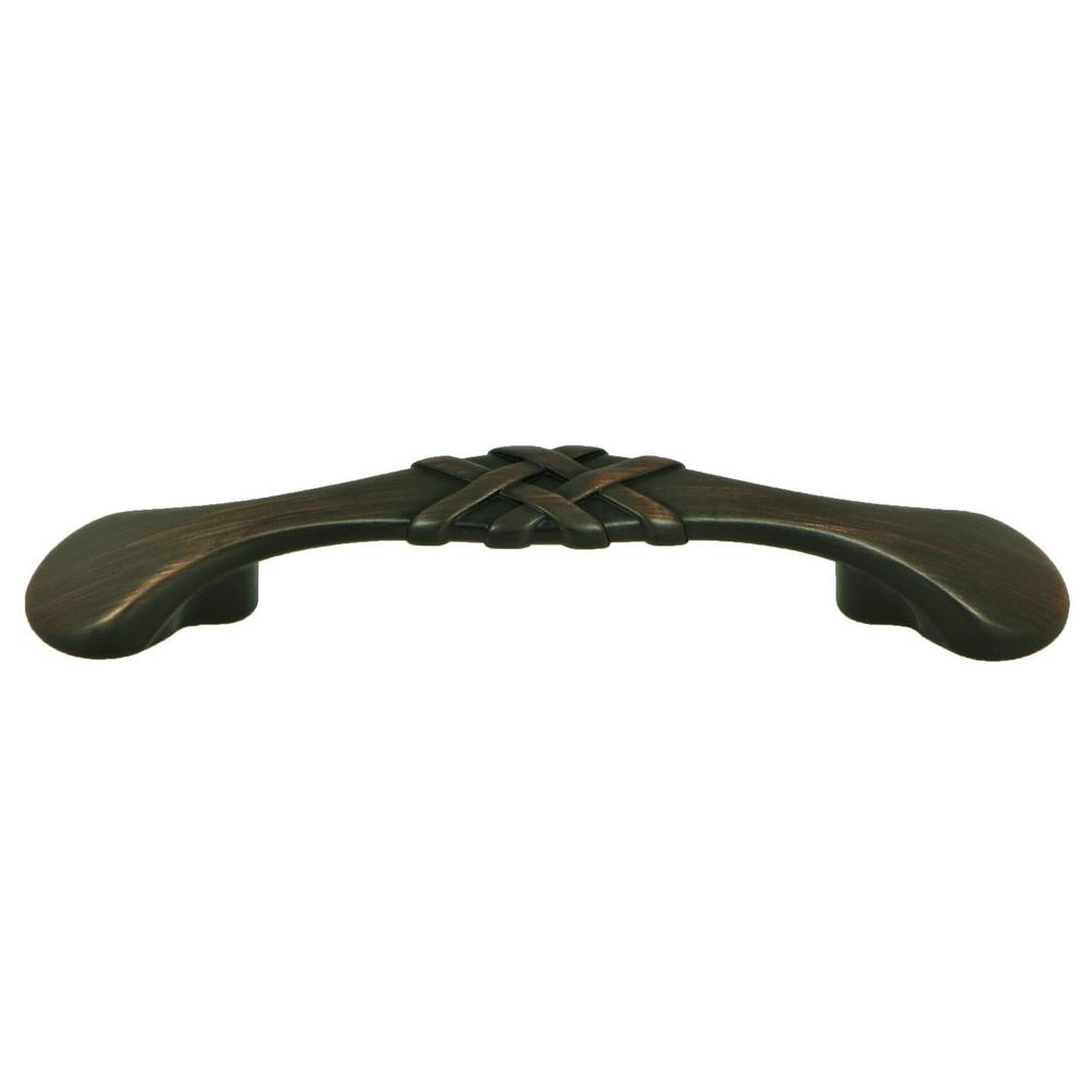 Oil Rubbed Bronze Cabinet Hardware The Home Depot 3 In Oil Rubbed Bronze Weave Cabinet