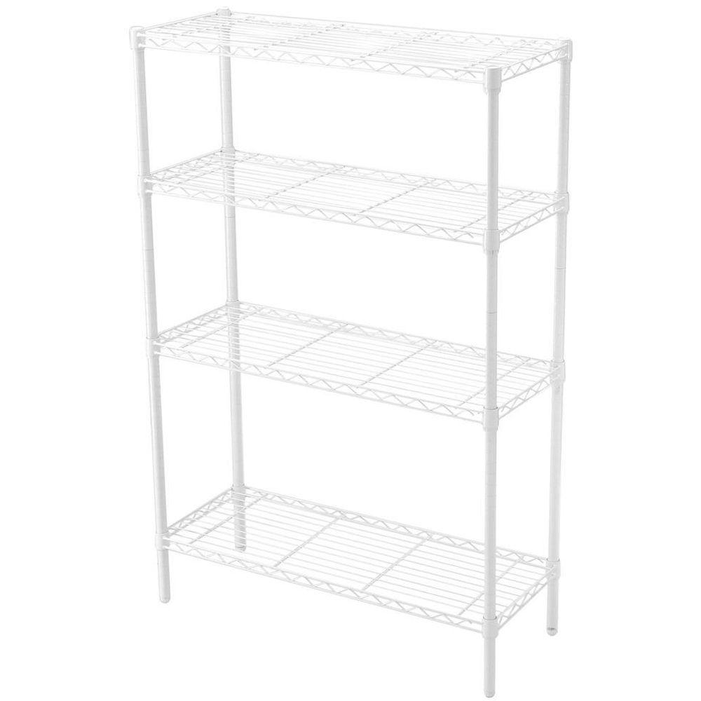 HDX White 4Tier Metal Wire Shelving Unit (36 in. W x 54 in. H x 14 in