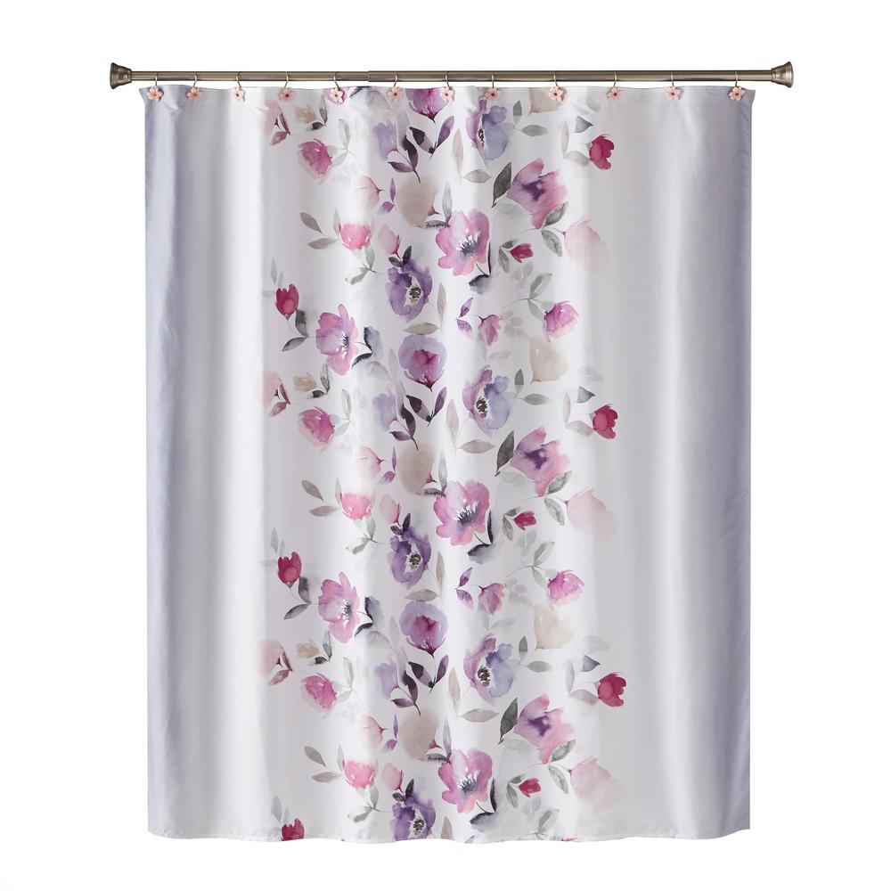 Multi Colored Shower Curtains Accessories The Home Depot - Blush Pink Shower Curtain Canada